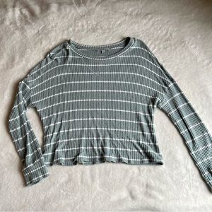 Charlotte Russe cropped knit long sleeve, dusty teal color, size medium